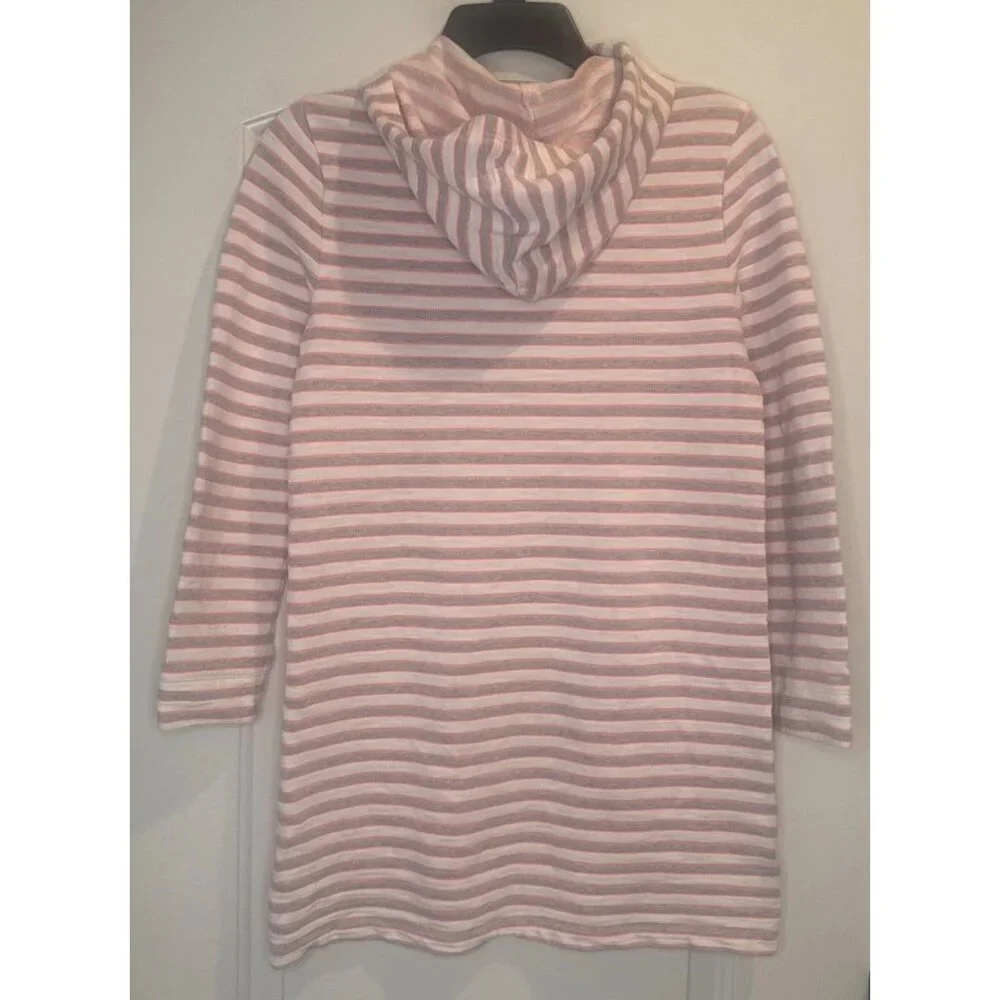 Vineyard Vines Girls Stripe Long Sleeve Knit Hooded Cover Up Dress Sz L‎ Coastal